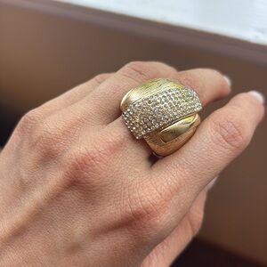 Elegant Gold and Silver pave Ring